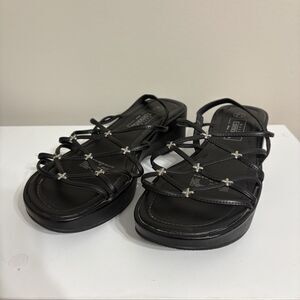 Basic Editions Y2K Black Silver Sandals Platform 7.5